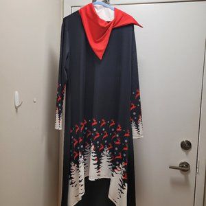 GENTLY USED, ROSE GAL CHRISTMAS LOUNGING DRESS, LARGE!!!